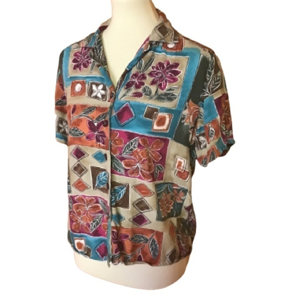Bright 90s patchwork shirt